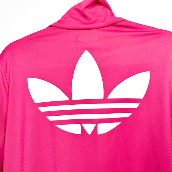 Adidas Long Sleeve Zip-Up Hot Pink & White Jacket - Picture 2 of 12